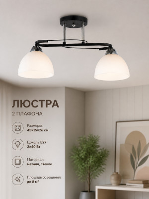 Люстра 2 плафона 45*15*26 см BZ-10132-2 Baizheng Люстра 2 плафона 45*15*26 см BZ-10132-2 Baizheng