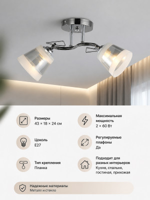 Люстра 2 плафона 43*18*24 см BZ-10131-2 Baizheng