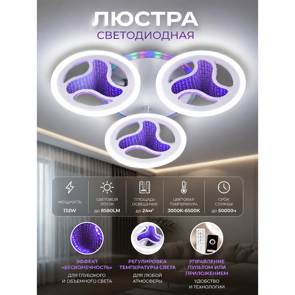 Люстра светодиодная 3215-3C